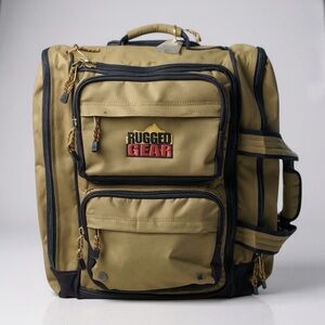 🧳 Rugged Gear Convertible Rolling Duffel Backpack – Tan Travel Bag 🎒🛞